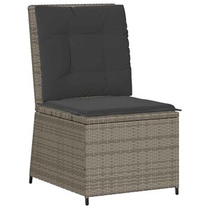 vidaXL Garden Sofa with Cushion Gray Poly rattan