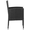 vidaXL Garden Chair Set of 2 Black PE Rattan, Steel Standard Durable