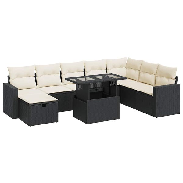 vidaXL Garden Sofa Set Black