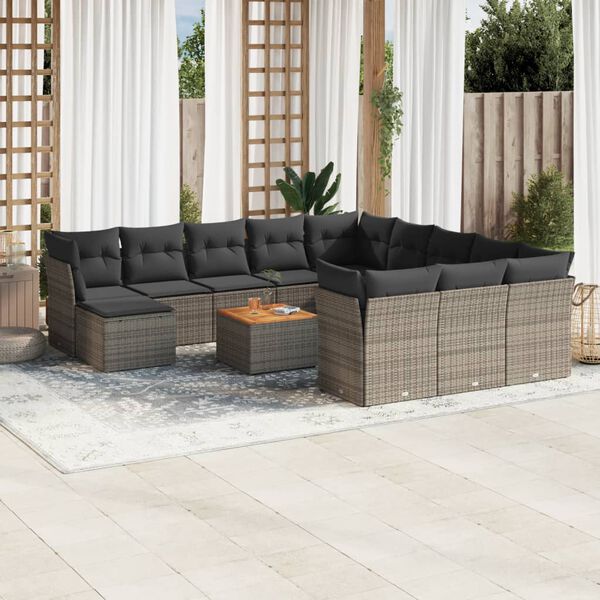 vidaXL Garden Sofa Set Grey
