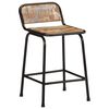 vidaXL Bar Stool Set of 4 Brown and black Solid reclaimed wood, iron