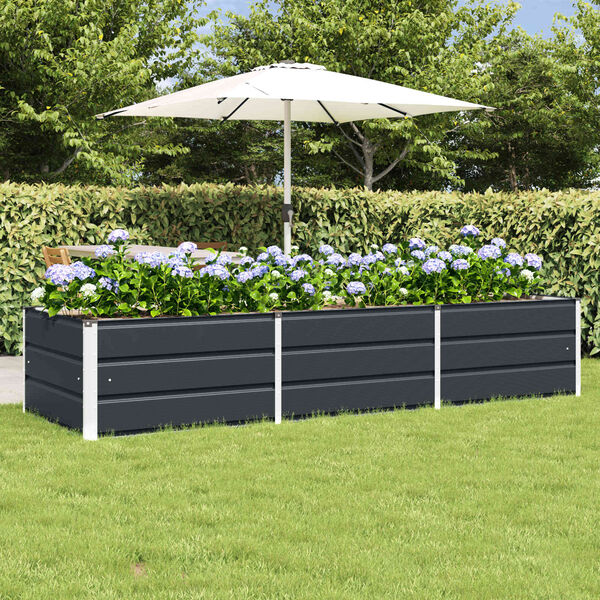 vidaXL Planter Anthracite 94.49 x 31.50 x 17.72 in Steel