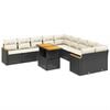 vidaXL Garden Sofa Set Black and Cream White
