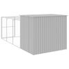 vidaXL Dog House Light Grey Galvanized Steel 84.3 x 180.1 x 71.3 in