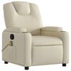 vidaXL Massage Recliner Chair Cream Faux leather, metal, plywood