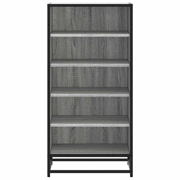 vidaXL Shoe Rack Set of 9 Grey Sonoma Engineered wood, metal Medium