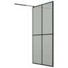 vidaXL Walk-in Shower Screen 46.5"x74.8" Dark Tempered Glass