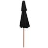 vidaXL Garden Parasol Black Fabric, Laminated bamboo, Hardwood Large