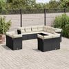 vidaXL Garden Sofa Set Black, Cream White