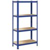 vidaXL 4-Layer Storage Shelf Blue Steel&Engineered Wood