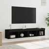 vidaXL TV Cabinet Set of 2 Black Engineered wood Medium TV Cabinet