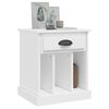 vidaXL Bedside Cabinet White Engineered wood Bedside Cabinet Rectangular