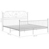 vidaXL Bed Frame White Powder-coated metal Double Durable Bed Frame