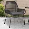 vidaXL Garden Chair Black PE rattan Medium UV-resistant materials