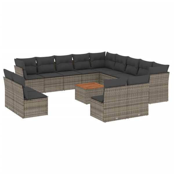 vidaXL Garden Sofa Set Grey, Dark Grey