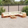 vidaXL Garden Sofa Set Wax brown, Cream