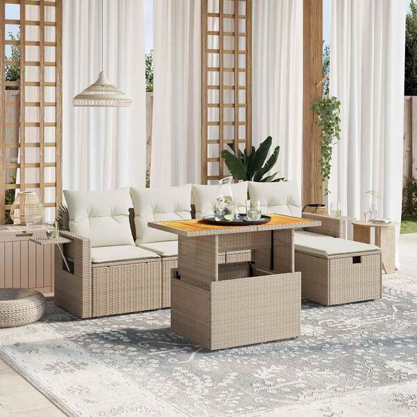 vidaXL Garden Sofa Set Beige