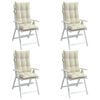 vidaXL Highback Chair Cushion Set of 4 Cream
