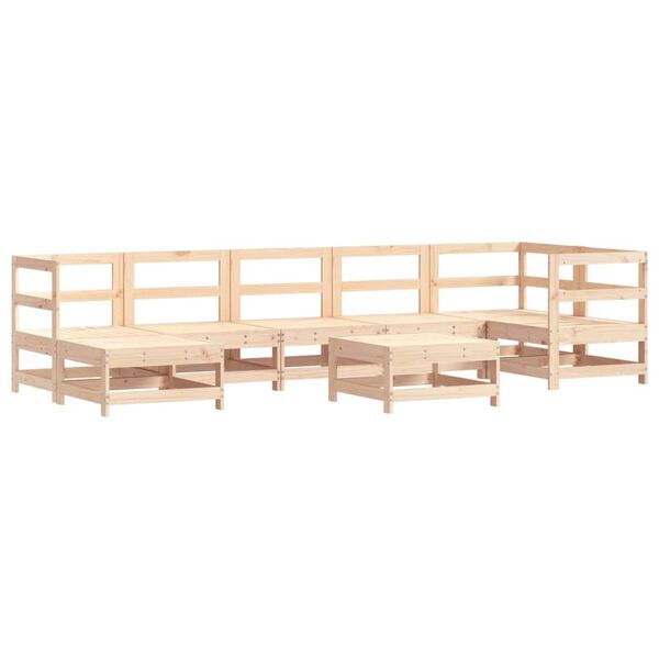 vidaXL Garden Lounge Set Beige Solid pine wood Large Modular