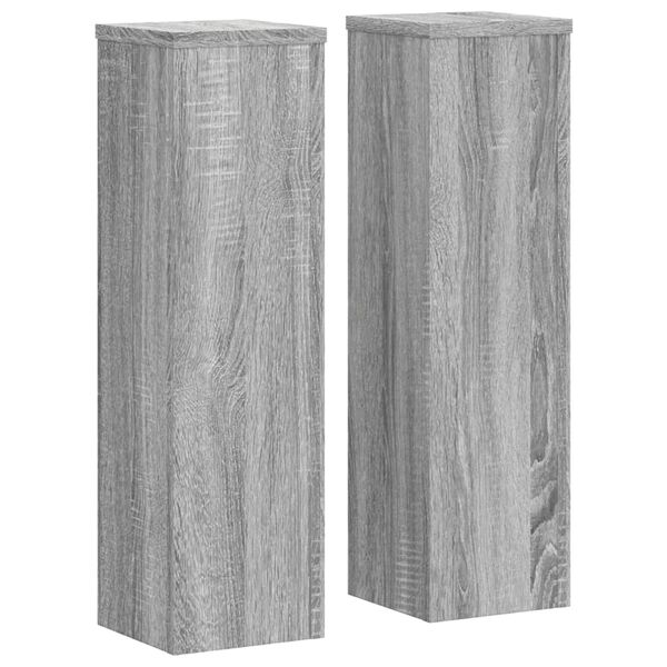 vidaXL Plant Stand Set of 2 Grey Sonoma Engineered Wood Tall