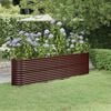 vidaXL Garden Raised Bed Brown Powder-coated steel 102.4 x 15.7 x 26.8 in