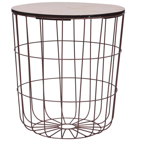 vidaXL Coffee Table Copper Metal Medium Removable Tray Top