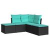 vidaXL Garden Sofa Set Black PE rattan Medium Seats Many