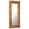 vidaXL Mirror Brown, Clear Solid Acacia wood, Glass 19.7 x 43.3 in