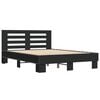 vidaXL Bed Frame Black Engineered wood, Metal, Plywood 55.1 x 74.8 in