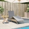 vidaXL Sun Lounger Beige, Light Grey Poly Rattan, Powder-Coated Steel