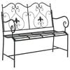 vidaXL Garden Bench Black 40.94 x 21.26 x 36.61 in Steel