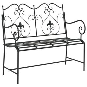 vidaXL Garden Bench Black 40.94 x 21.26 x 36.61 in Steel