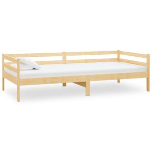 vidaXL Day Bed Natural Pine Solid Pinewood Single