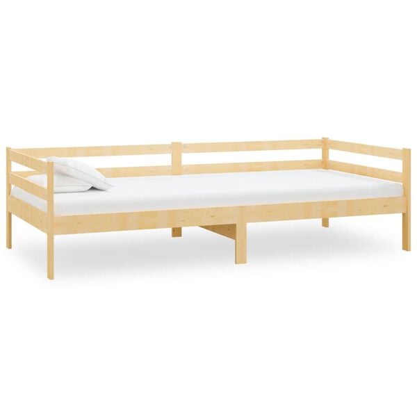 vidaXL Day Bed Natural Pine Solid Pinewood Single