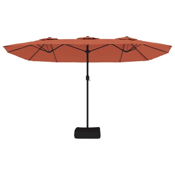 vidaXL Garden Parasol Terracotta, Dark Grey Powder-coated iron, Polyester