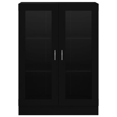vidaXL Vitrine Cabinet Black 32.5"x12"x45.3" Engineered Wood