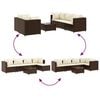 vidaXL Patio Lounge Set Brown PE rattan 6-piece Modular Stylish