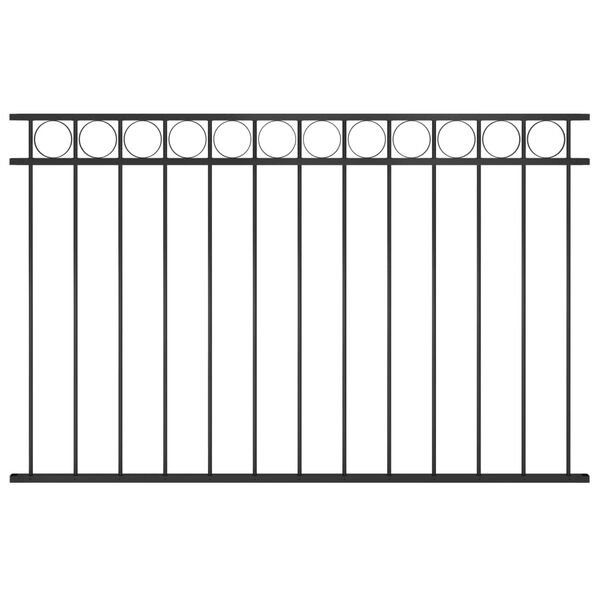 vidaXL Fence Panel Steel 5.6 ft x 3.3 ft Black
