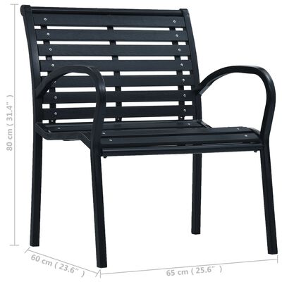 vidaXL Patio Chairs 2 pcs Black Steel and WPC