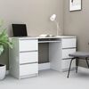 vidaXL Writing Desk White Engineered Wood Medium Durable Writing Desk