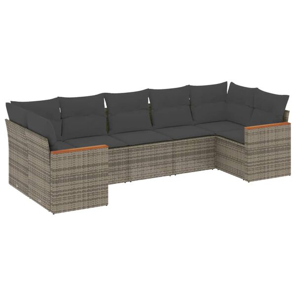 vidaXL Garden Sofa Set Grey