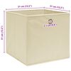 vidaXL Storage Boxes 10 pcs Cream 12.6"x12.6"x12.6" Fabric