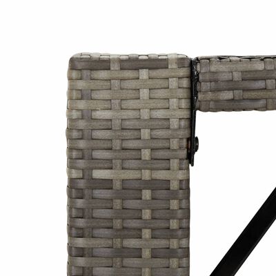 vidaXL 7 Piece Patio Bar Set with Cushions Gray Poly Rattan
