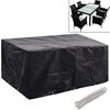 vidaXL Garden Furniture Cover Set of 2 Black Polyethylene