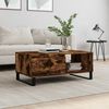 vidaXL Coffee Table Smoked Oak Engineered Wood, Metal 35.4x19.7x14.4 in