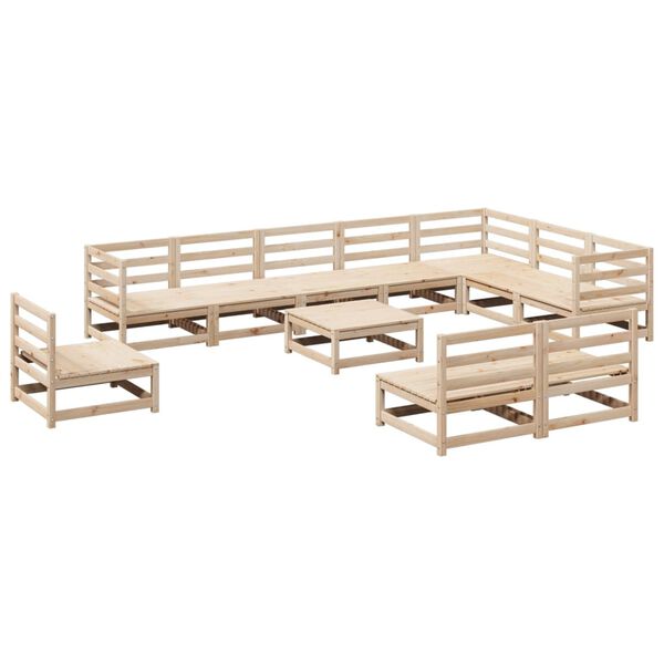 vidaXL Garden Sofa Set Natural Wood Solid Pine Wood Large Modular