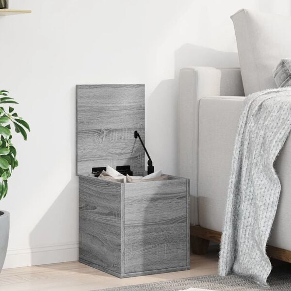 vidaXL Storage Box Grey Sonoma Engineered Wood Medium Storage Box