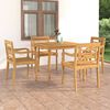 vidaXL 5 Piece Patio Dining Set Solid Teak Wood