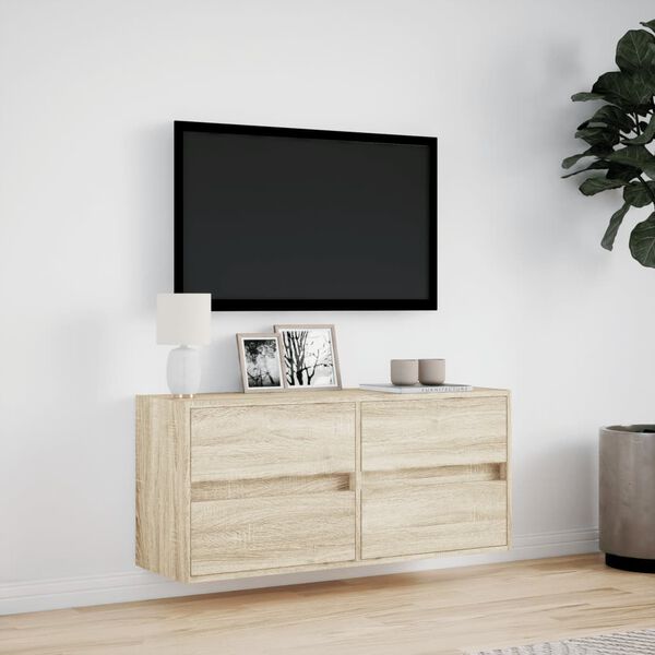 vidaXL TV Wall Cabinet Sonoma Oak Engineered wood TV Wall Cabinet