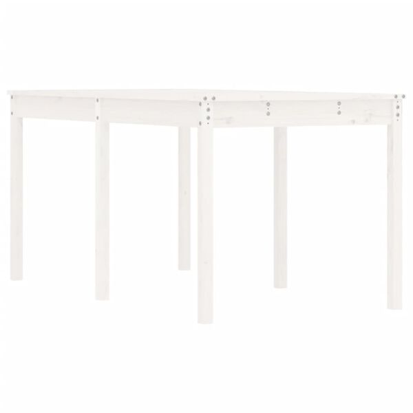 vidaXL Garden Table White Solid Pine Wood Medium Classic/Traditional